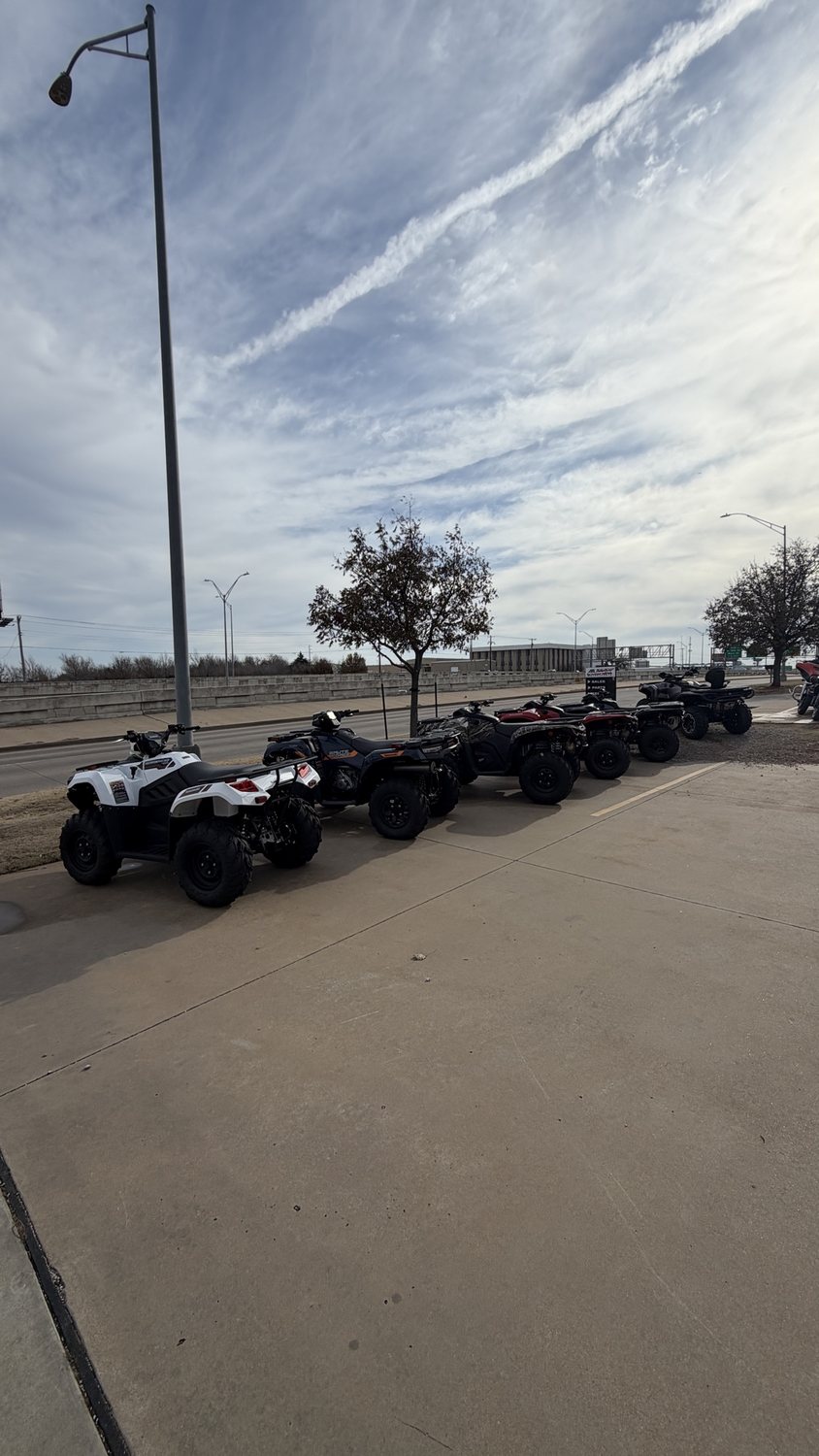 Powersports inventory lined up after prep